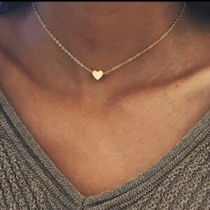 Tiny Heart Choker Necklace - Women Fashion Chain Shape Bohemian Pendant Necklace